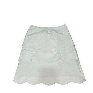 J.McLaughlin White Tiered Scalloped Skirt Size 6